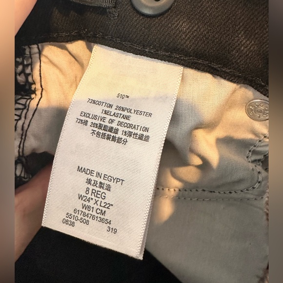 3/$15 Girls’ 510 Skinny Levi’s in Black- Size 10 - Picture 5 of 6